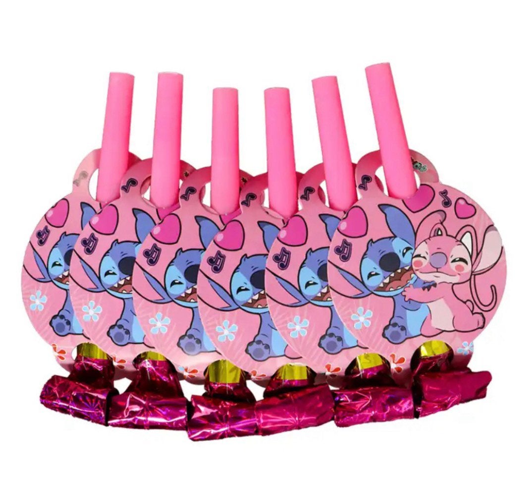 Stitch rolfluitjes per 6 stuks, Hobby en Vrije tijd, Ophalen of Verzenden, Nieuw, Feestartikel, Verjaardag