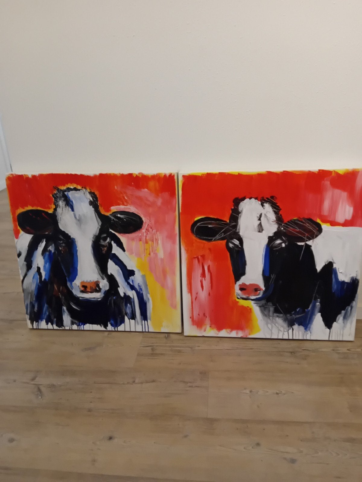 Schilderij koeien 2 stuks, Ophalen