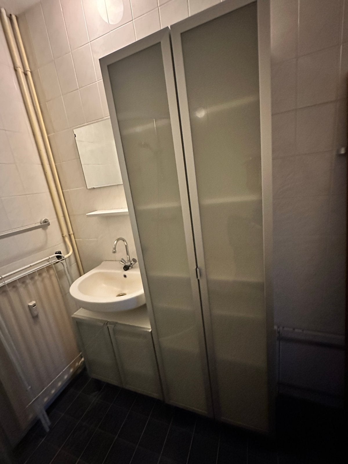 Badkamermeubelset: Wastafelkast en Hoge Kast, Ophalen, 50 tot 100 cm, Zo goed als nieuw, Minder dan 100 cm