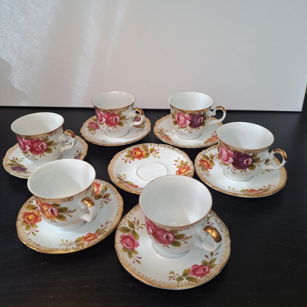 Set van 6 theekopjes met schotels Winterling Kirchenlamitz