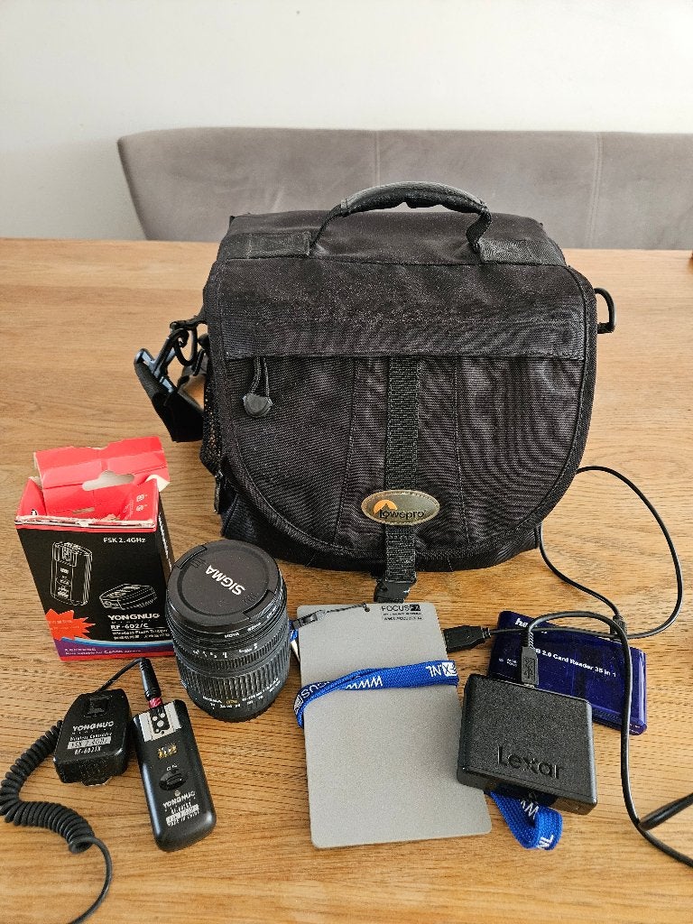 Cameratas met toebehoren, Verzenden, Zwart, Lenstas, Zijvakken