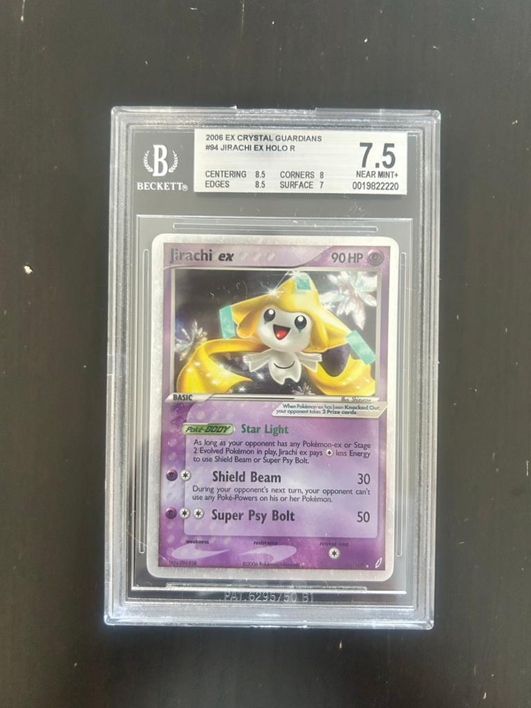 Jirachi EX Holo R 2006 Crystal Guardians BGS 7.5, Ophalen of Verzenden, Zo goed als nieuw, Losse kaart, Foil