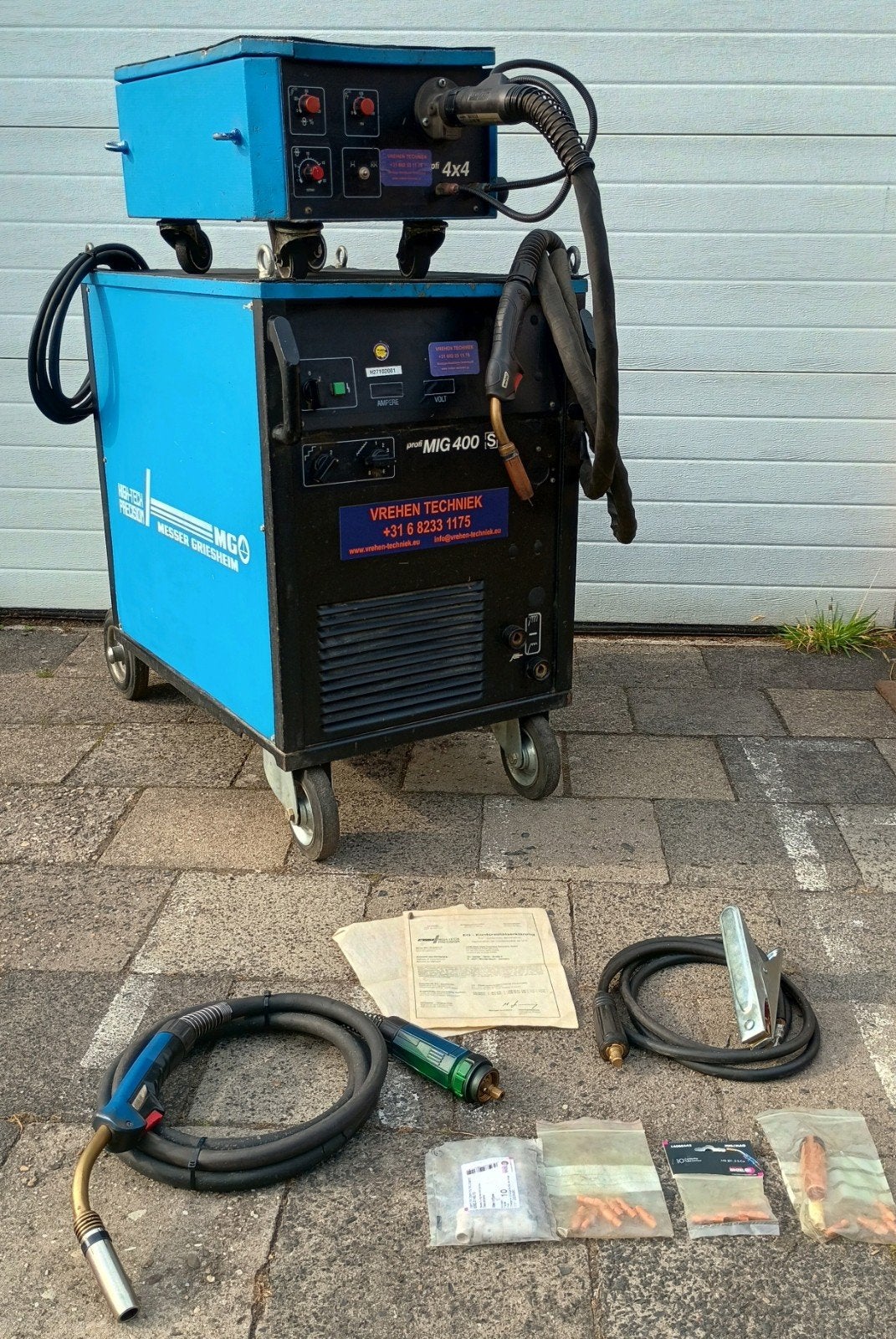 EWM / Messer Griesheim Profi MIG 400 S 400A 4x4 Watergekoeld, Doe-het-zelf en Verbouw, Ophalen, Gebruikt, 250 ampère of meer, Co2