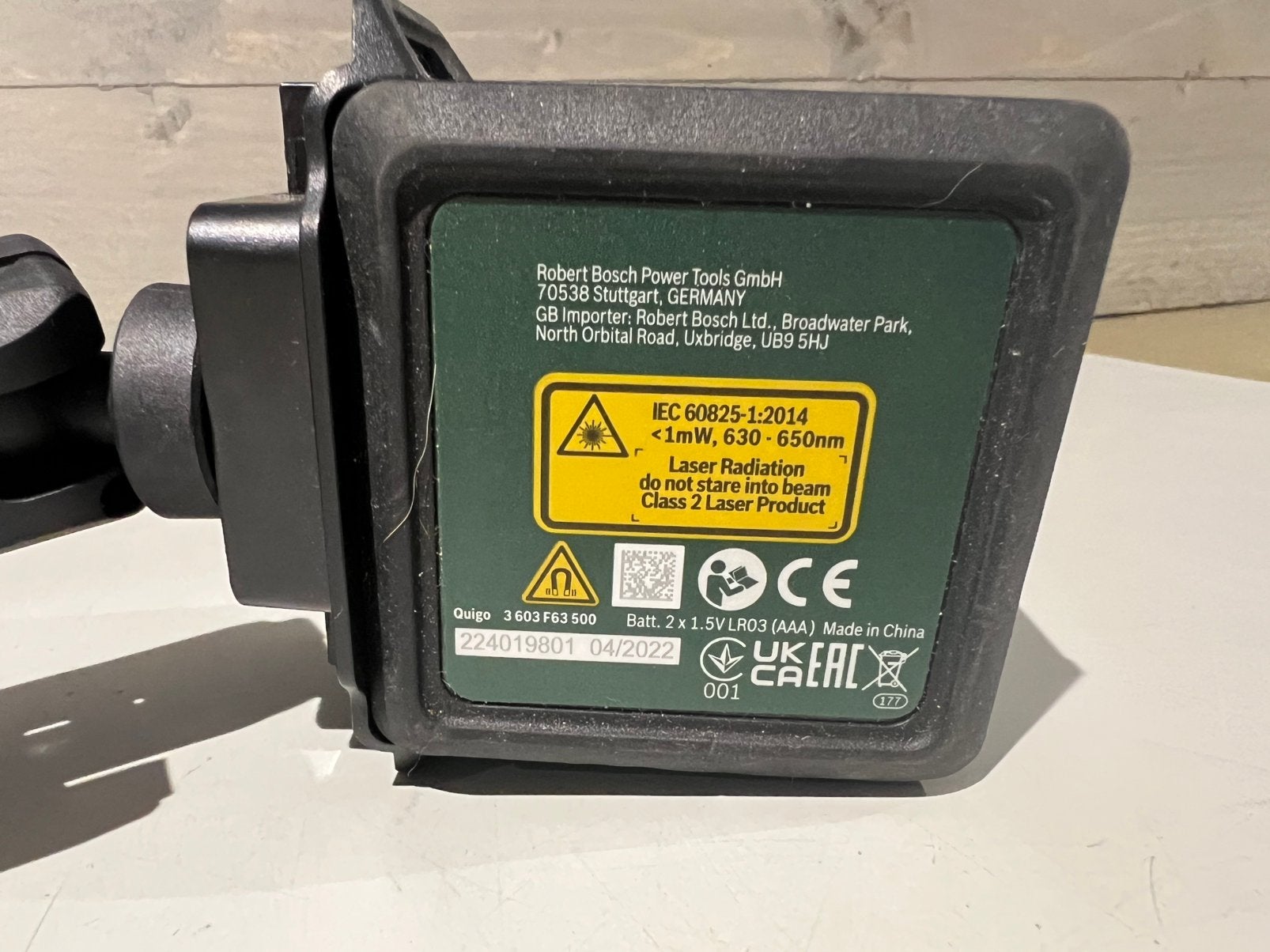 Bosch Kruislijnlaser Quigo III - 10m - Rood- Zelfnivellerend, Ophalen of Verzenden, Zo goed als nieuw, Nvt, Nvt