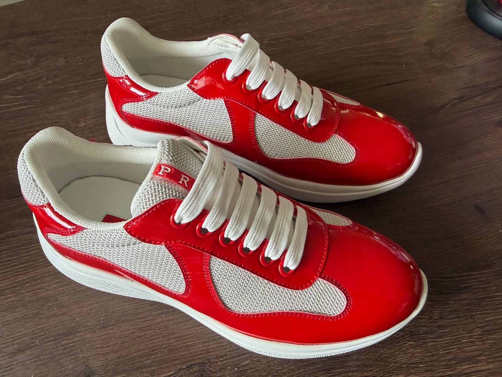 Prada Sneakers Rood/Wit Maat 36, Nieuw, Ophalen of Verzenden, Sneakers of Gympen, Rood