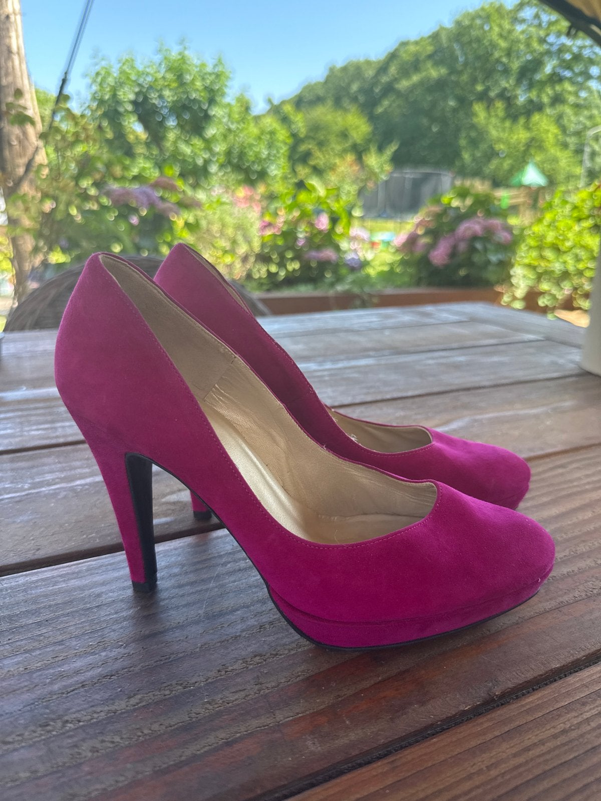 Peter Kaiser fuchsia suède pumps, maat 38/39, Ophalen of Verzenden, Zo goed als nieuw, Roze, Pumps