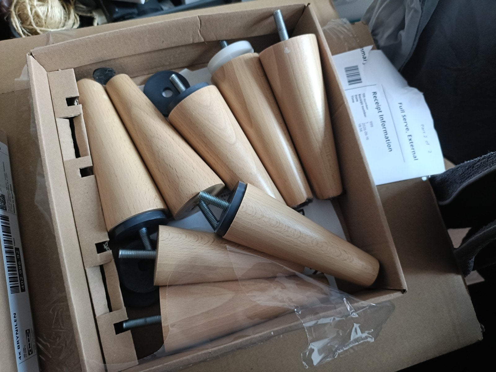 8x Houten IKEA poten, 12 cm hoog, zo goed als nieuw, Huis en Inrichting, Stoelen, Ophalen of Verzenden, Zo goed als nieuw