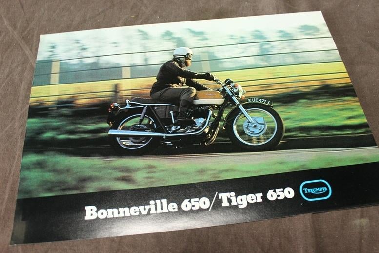 Triumph Bonneville 650 Tiger 650 verkoop folder brochure, Ophalen of Verzenden, Triumph