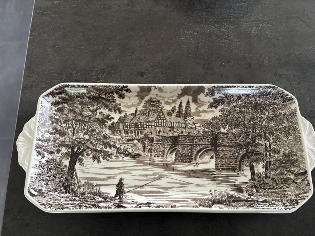 Vintage Ducal Bridge Scenes Schaal en Bord - Made in England, Ophalen of Verzenden