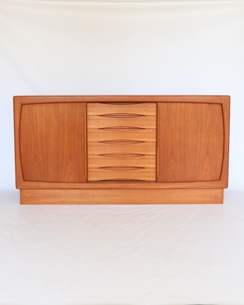 Vintage teak dressoir wandkast Dyrlund, Ophalen, Met deur(en), Zo goed als nieuw, Overige houtsoorten