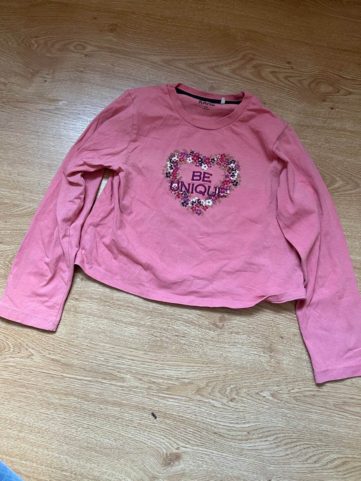 KANZ Roze Longsleeve 'Be Unique' Maat 128, Kinderen en Baby's, Kinderkleding | Maat 128, Ophalen of Verzenden, Gebruikt, Meisje