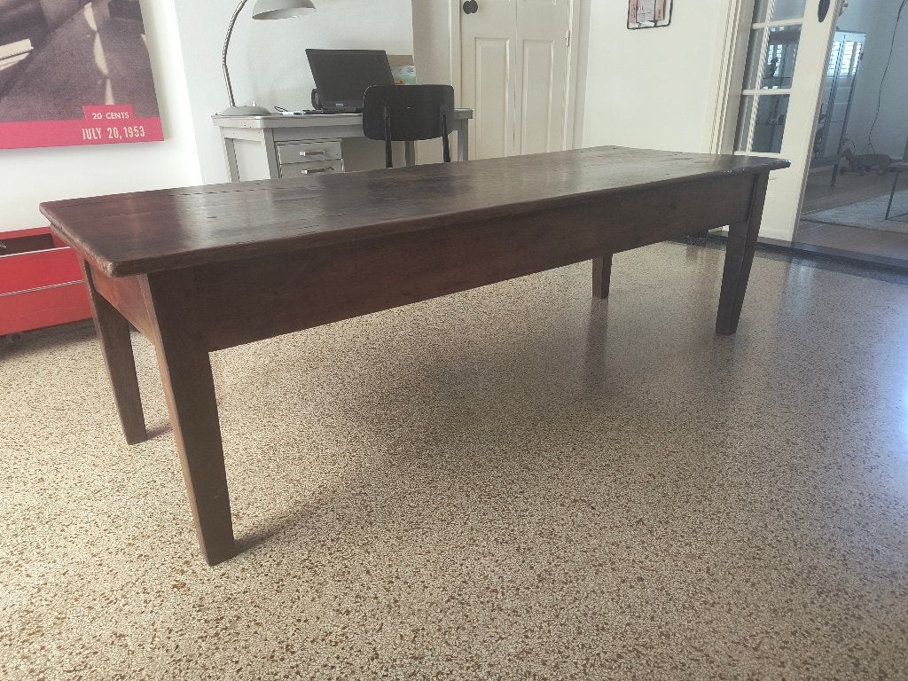eikenhouten Franse antieke salontafel / sidetable, Huis en Inrichting, Tafels | Salontafels, Ophalen, 50 – 75, Gebruikt, Eikenhout