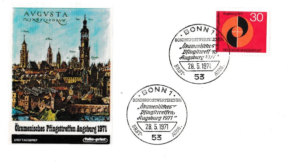 FDC 28-5-1971 - Ökumenisches Pfingsttreffen - M679, Postzegels en Munten, Verzenden, Onbeschreven, Europa