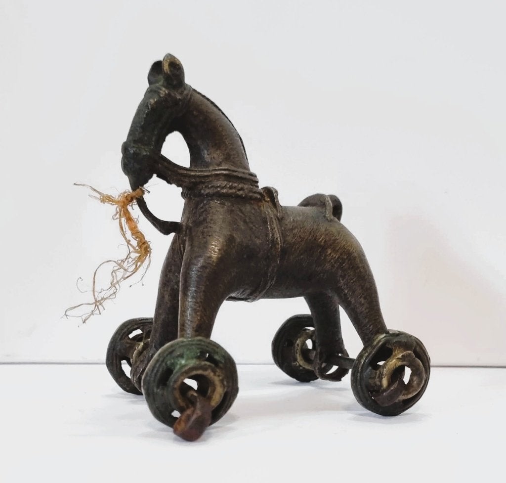 Tribale kunst, Indisch bronzen paard., Ophalen of Verzenden
