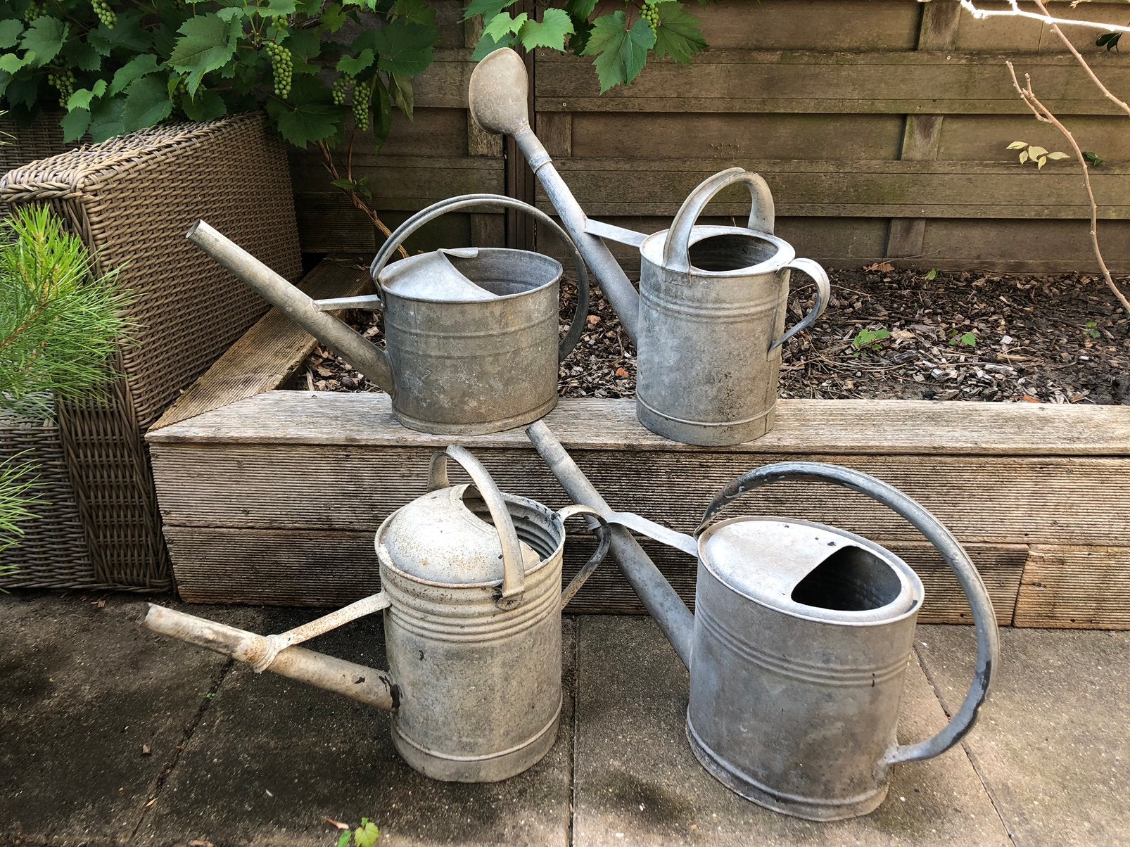 4 stuks zinken gieters 30 euro samen, Ophalen, Gebruikt, Metaal