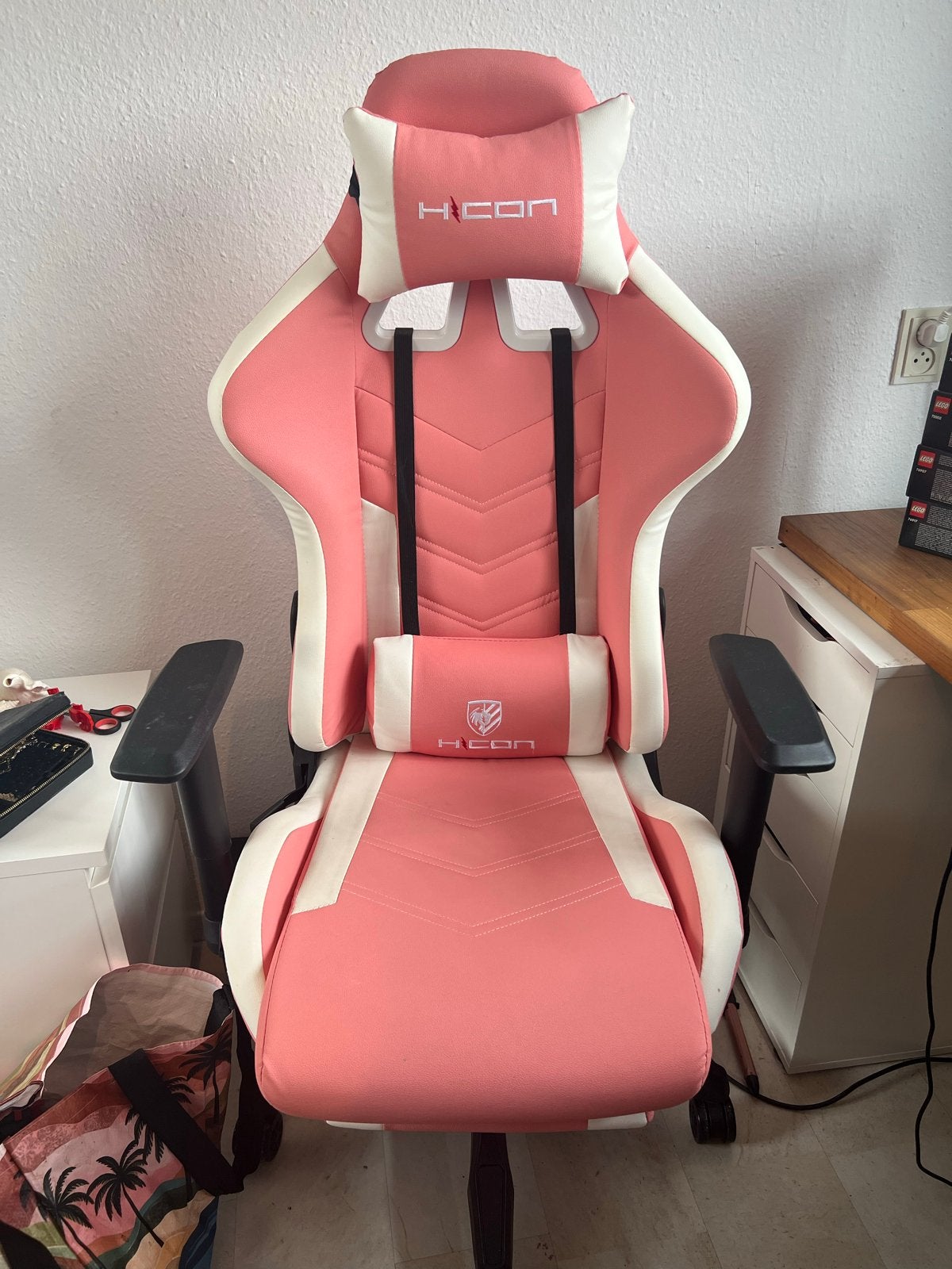 Roze Gaming Bureaustoel - H-CON, Ophalen, Gebruikt, Roze, Bureaustoel