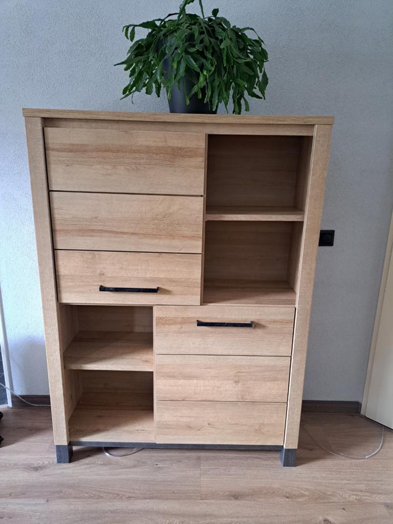 Leenbakker serie Finn en WOOOD licht grijze hoekbank Thomas., Huis en Inrichting, Ophalen