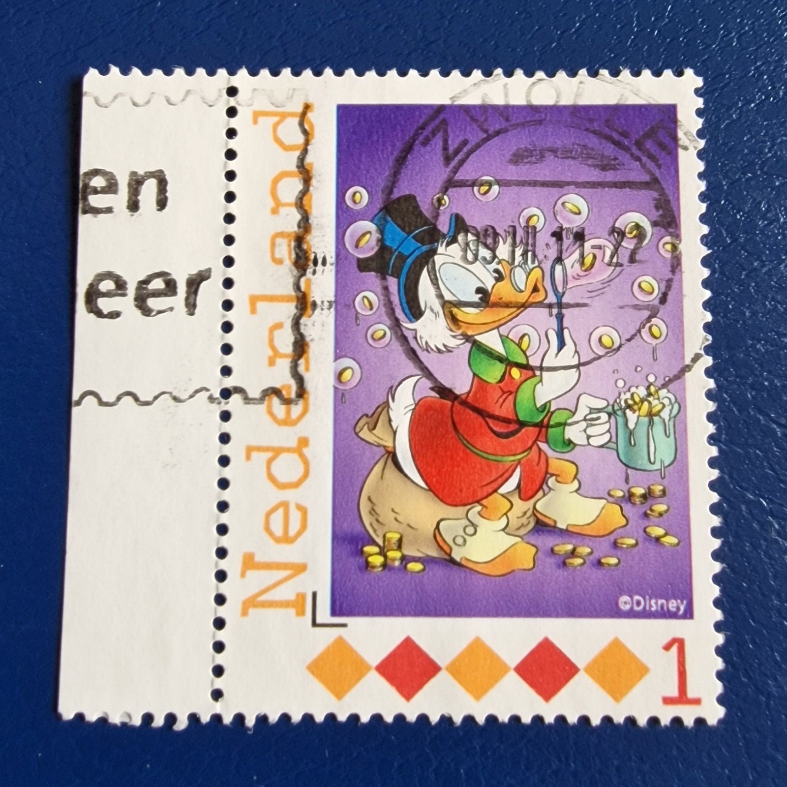 kv396 persoonlijke Nederland - Dagobert Duck - Gestempeld, Ophalen of Verzenden, Na 1940, Gestempeld