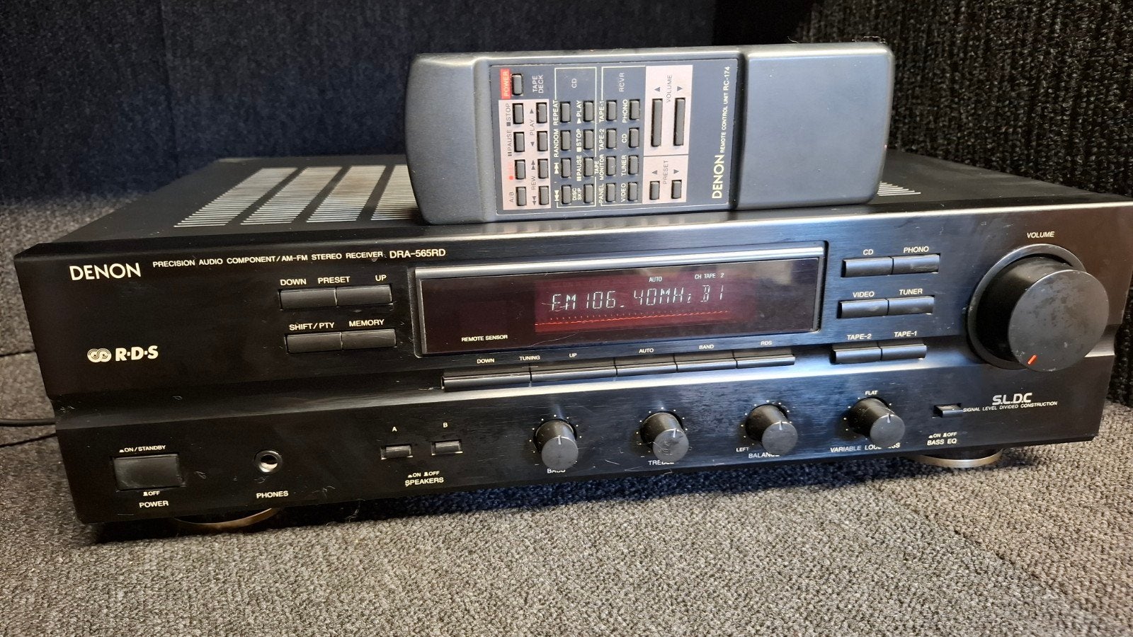 Denon DRA-565RD Stereo Receiver met Afstandsbediening, Audio, Tv en Foto, Ophalen of Verzenden, Zo goed als nieuw, Stereo, Denon