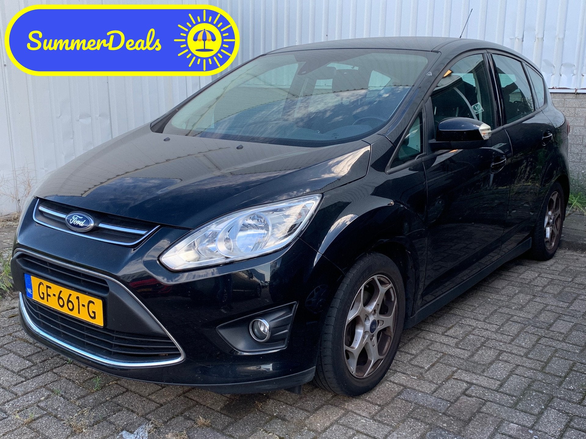 Ford C-Max 1.0 Edition|Motor Defect|Navigatie|Airco|EXPORT|, Auto's, Voorwielaandrijving, Zwart, Zwart, Origineel Nederlands