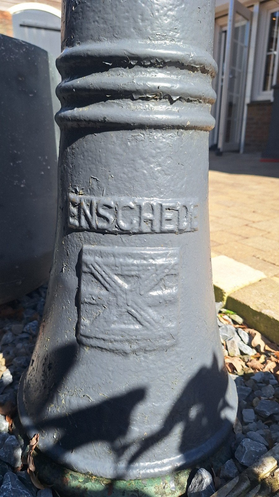 Antieke lantaarnpaal uit Enschede, Antiek en Kunst, Antiek | Lampen, Ophalen of Verzenden
