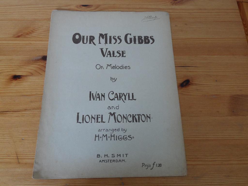 Our miss gibbs valse - ivan caryll / lionel monckton, Gebruikt, Ophalen of Verzenden, Artiest of Componist, Piano