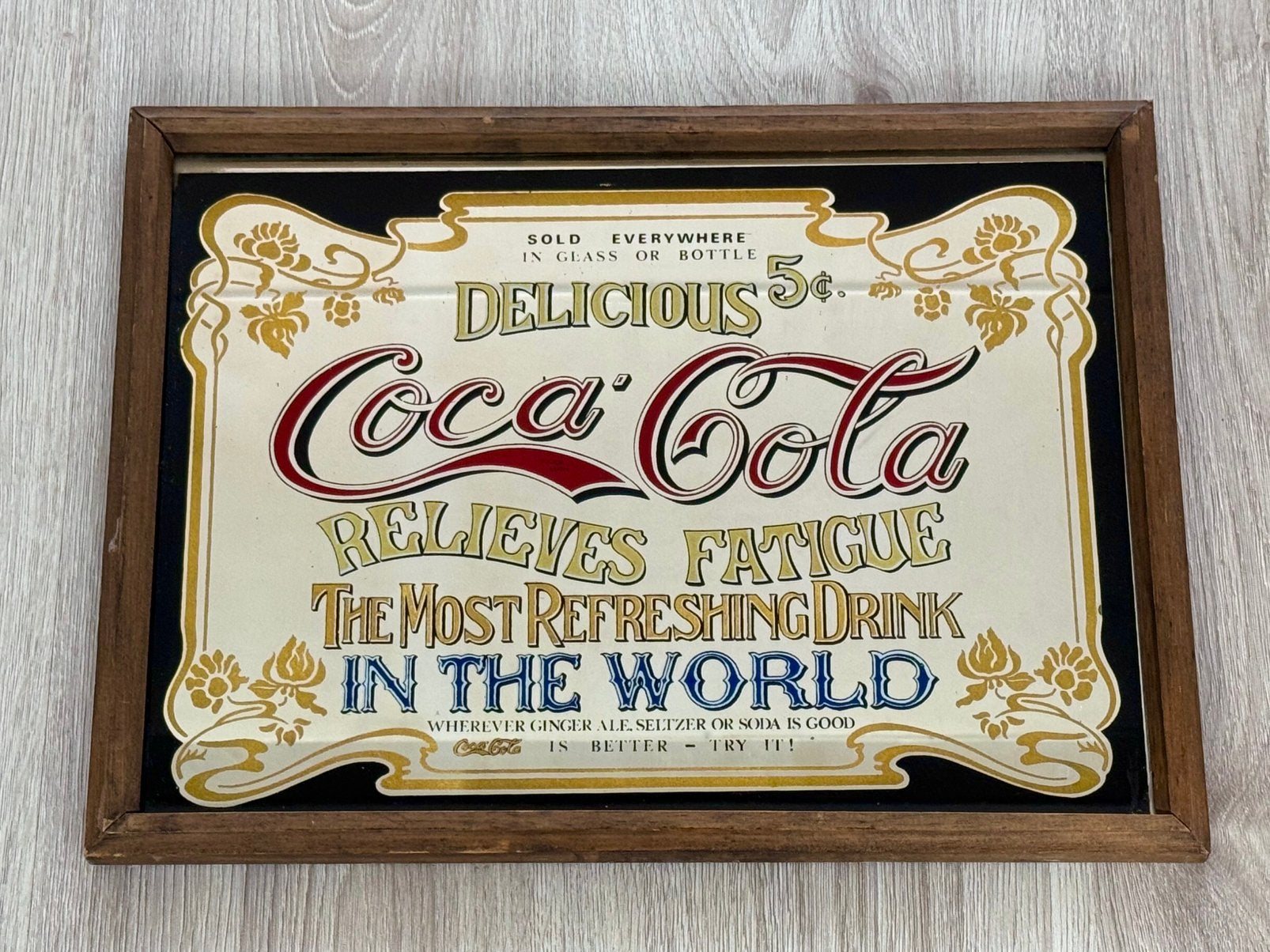 Coca cola spiegel antiek jaren ‘50, Ophalen of Verzenden, Rechthoekig, Minder dan 50 cm, Minder dan 100 cm
