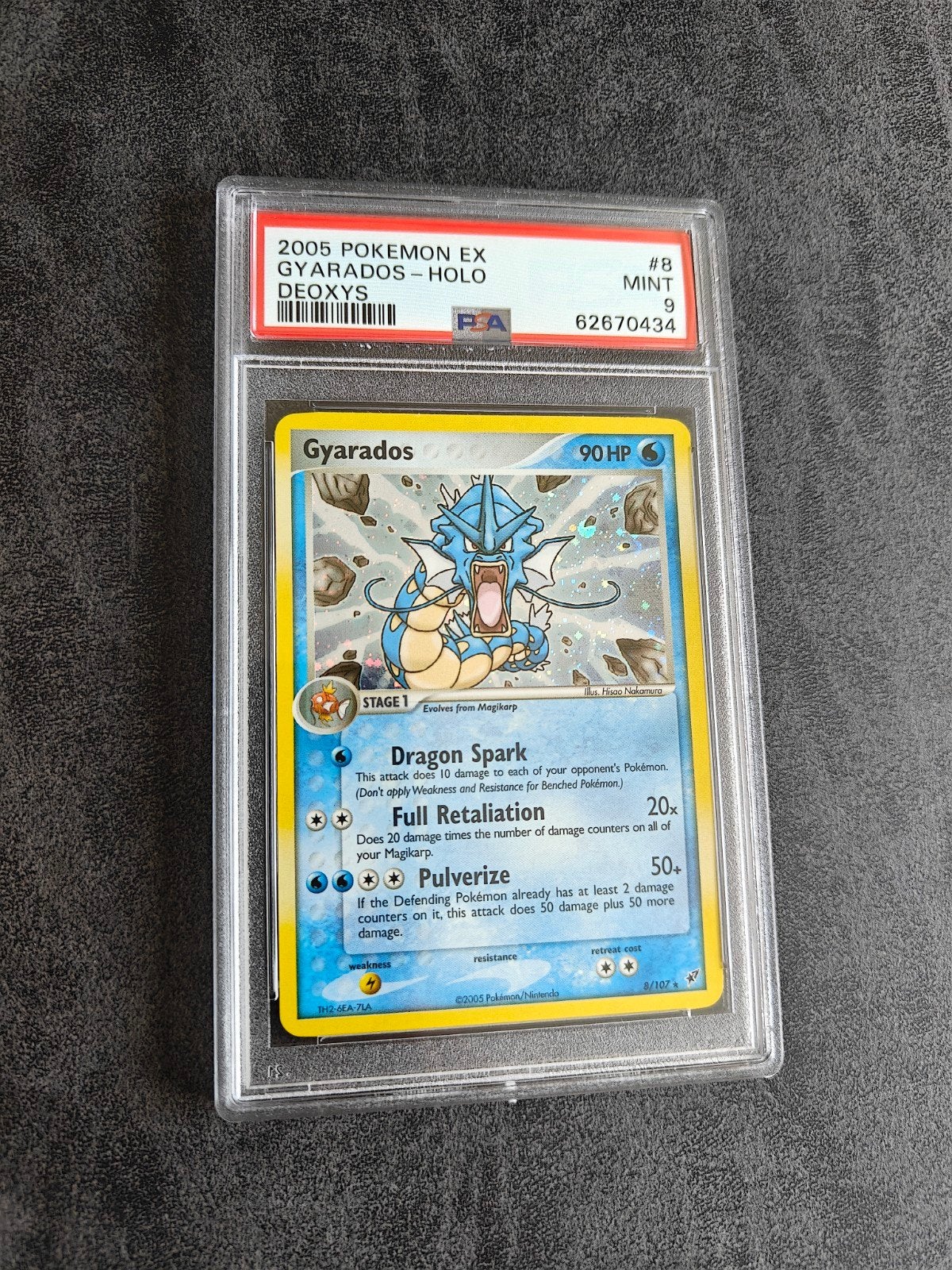 Gyarados Holo EX Deoxys PSA 9, Hobby en Vrije tijd, Verzamelkaartspellen | Pokémon, Ophalen of Verzenden, Zo goed als nieuw, Losse kaart
