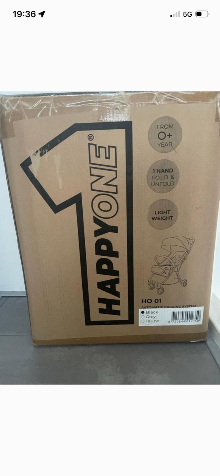 HappyOne HO 01 Compacte Opvouwbare Buggy - Zwart, Kinderen en Baby's, Buggy's, Ophalen of Verzenden, Nieuw, Overige merken, Verstelbare rugleuning