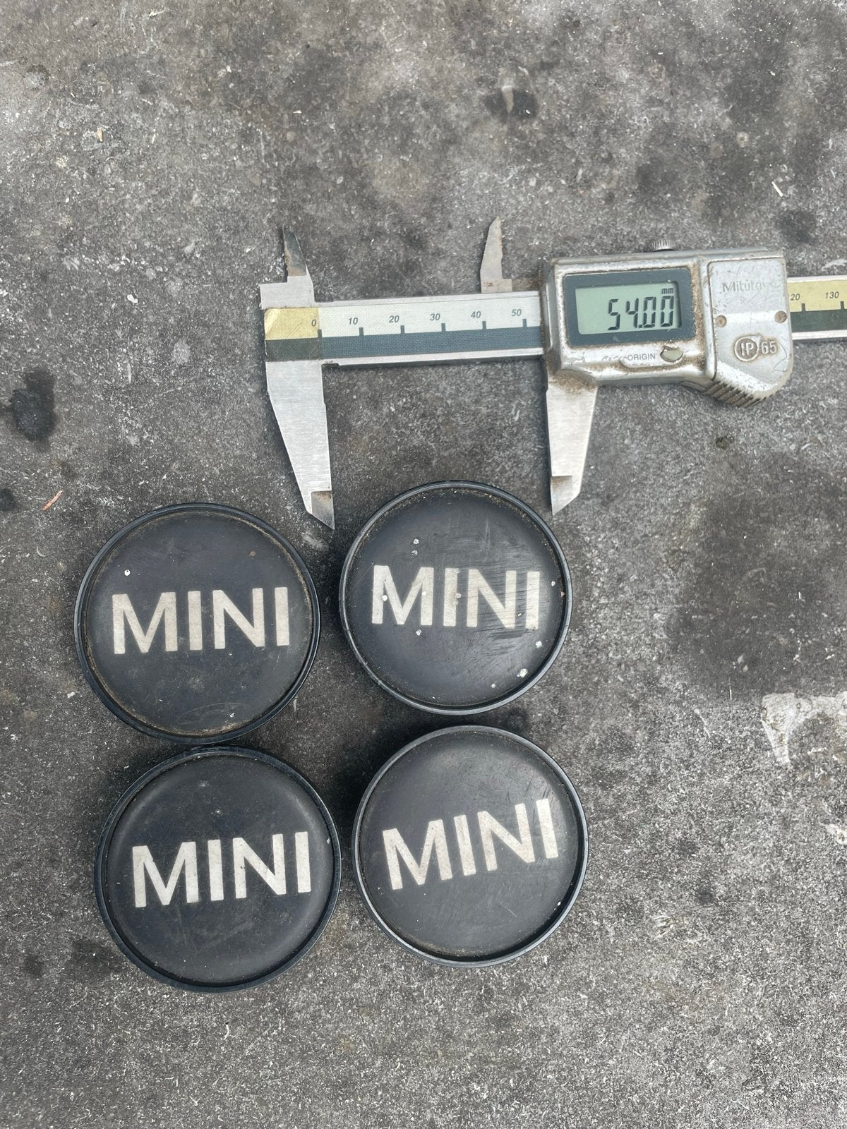 54 mm zwarte MINI naafdoppen (gebruikt), Ophalen of Verzenden, Gebruikt