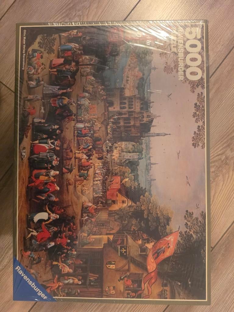 VintageRavensburger Legpuzzel 5000 stukjes - De Boerenkermis, Ophalen of Verzenden, Meer dan 1500 stukjes, Nieuw, Legpuzzel