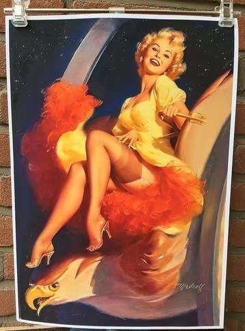 Retro PIN UP GIL ELVGREN Stijl Sexy Print Poster pinup, Verzenden, Zo goed als nieuw, A1 t/m A3, Film en Tv
