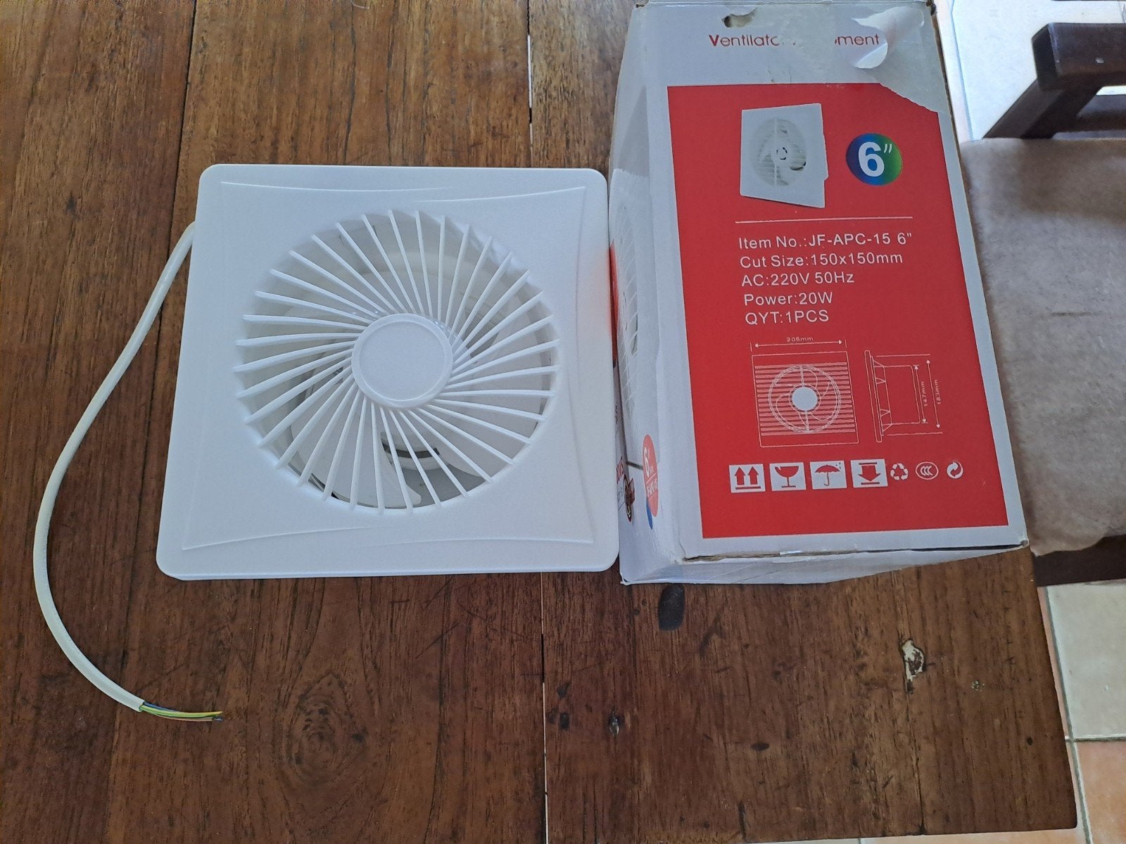 Nieuwe Ventilator/Afzuiger 6 inch - 20W, Doe-het-zelf en Verbouw, Ophalen of Verzenden, Nieuw, Ventilator en Afzuiger