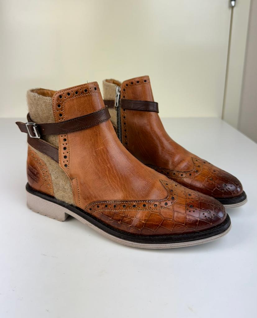 Melvin & Hamilton Selina Leathers Ankle Boots Western Cowboy, Bruin, Zo goed als nieuw, Wandelschoenen, Ophalen of Verzenden