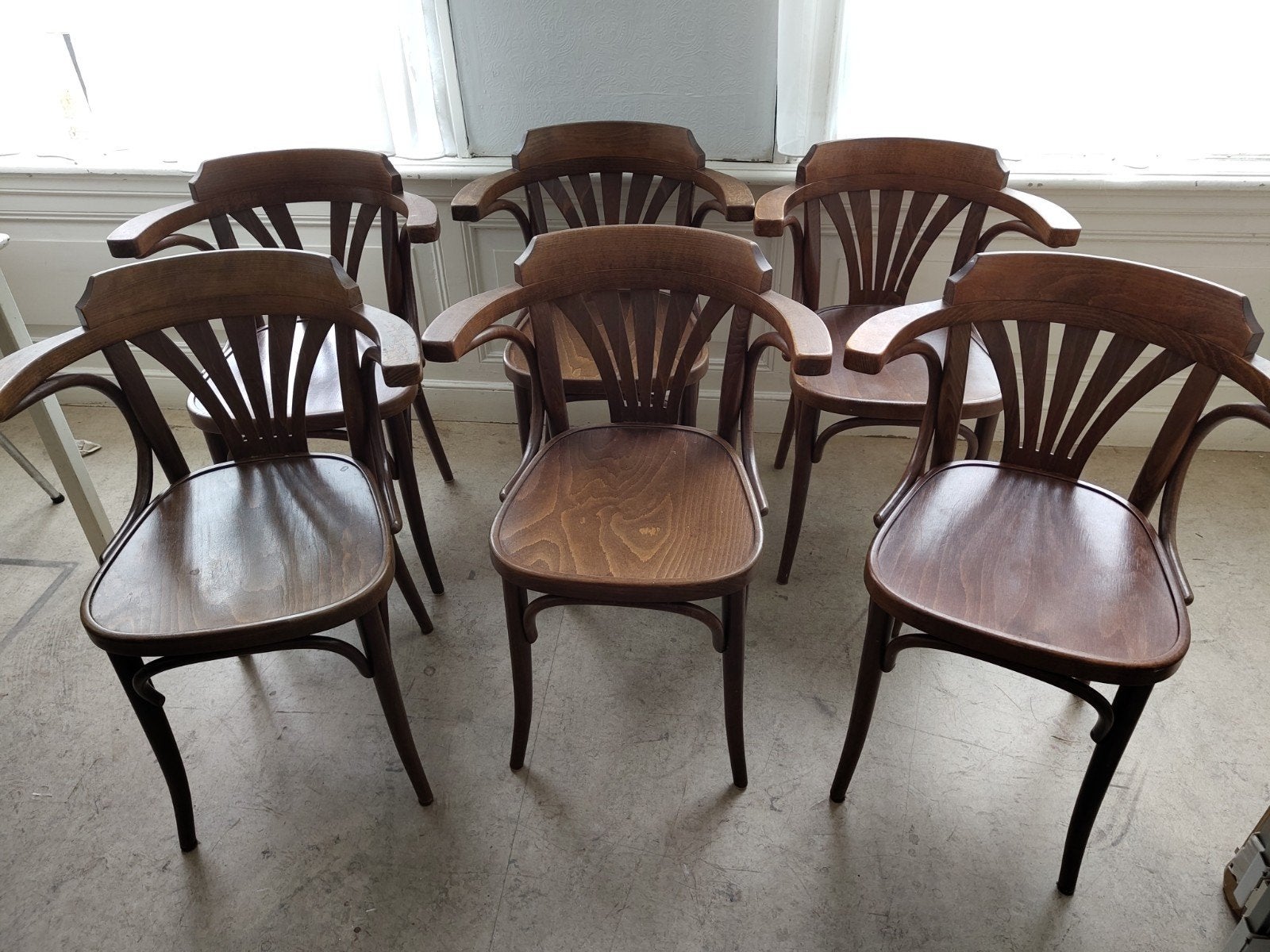 Set van 6 Thonet stijl stoelen, Ophalen, Gebruikt, Bruin