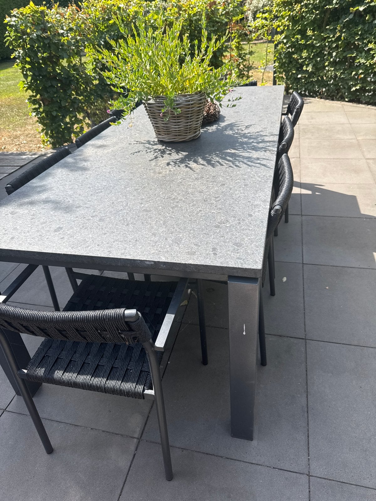Graniete tuintafel - Grijs GRATIS, Ophalen, Gebruikt, Rechthoekig