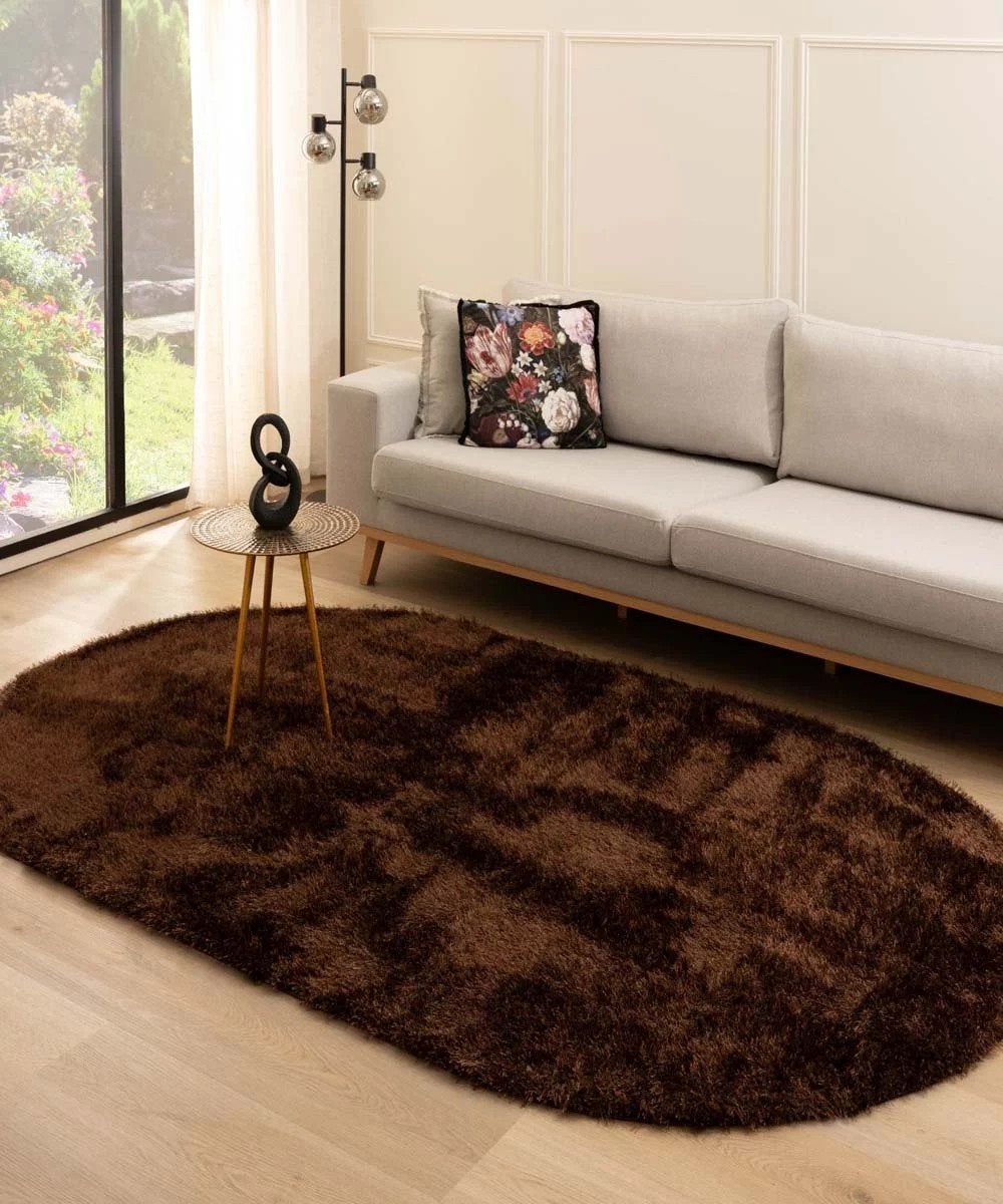 Nog nagenoeg nieuw kleed ovaal 200x300, Ophalen, Bruin, 150 tot 200 cm, 200 cm of meer
