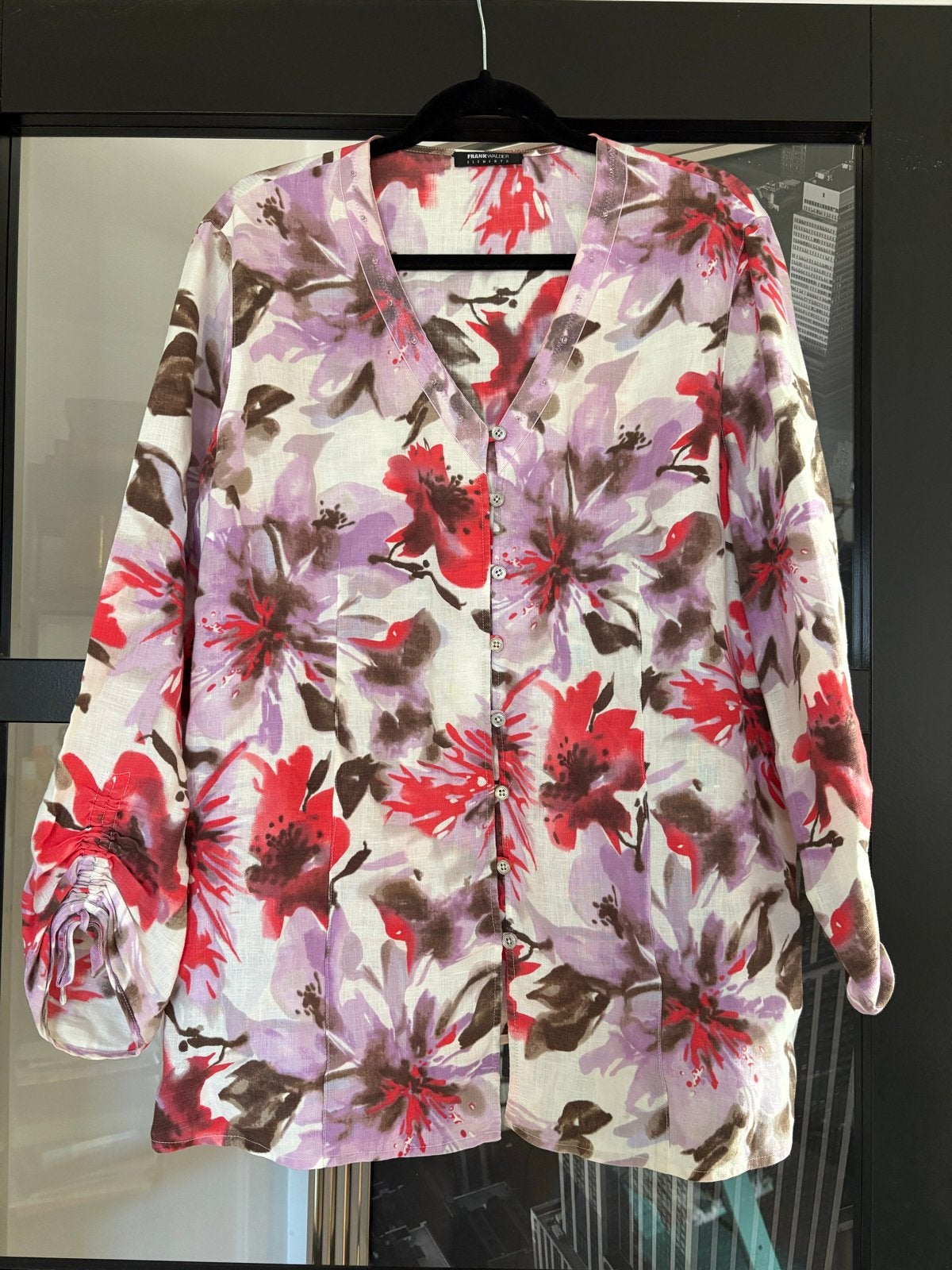 Frank Walder linnen blouse maat 46, Kleding | Dames, Ophalen of Verzenden, Zo goed als nieuw, Maat 46/48 (XL) of groter, Meerkleurig