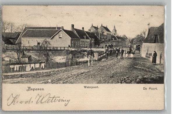 Asperen Waterpoort De Poort TOPKAART st 1903, Ophalen of Verzenden, Voor 1920, Gelopen, Zuid-Holland