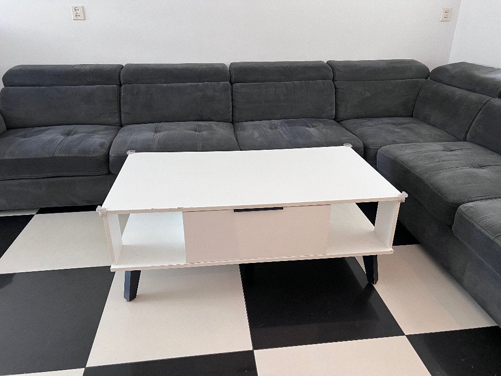 Witte salontafel, Ophalen, Gebruikt, 100 tot 150 cm, 50 tot 100 cm