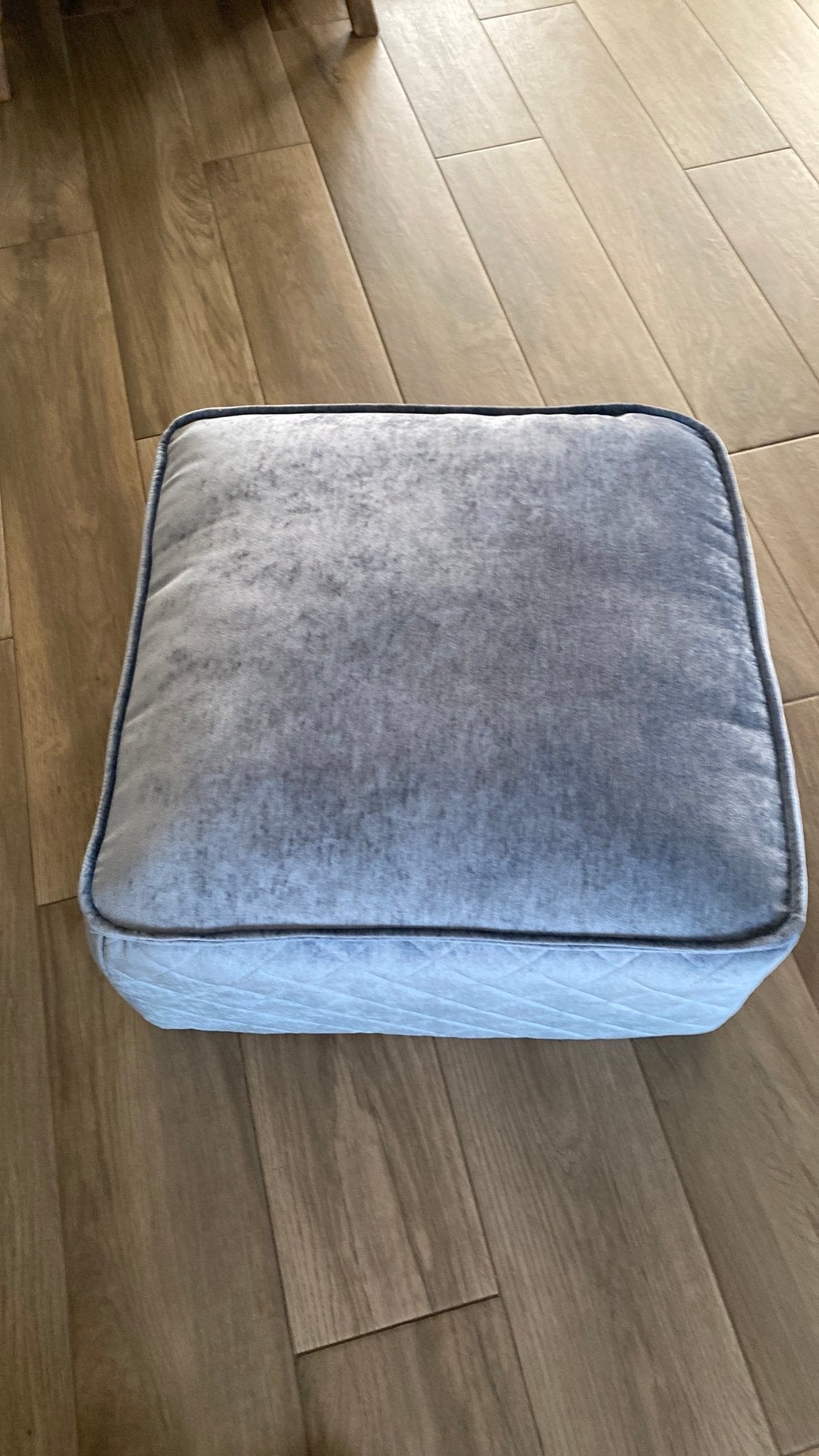 Poef blauw., Ophalen, Zo goed als nieuw, Stof, 50 tot 75 cm
