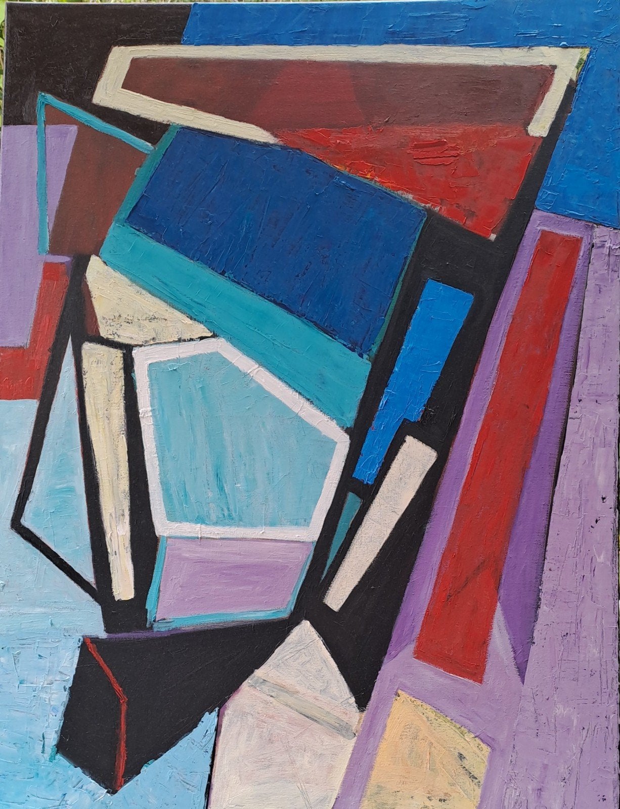 Gekaderd, Antiek en Kunst, Kunst | Schilderijen | Abstract, Ophalen of Verzenden