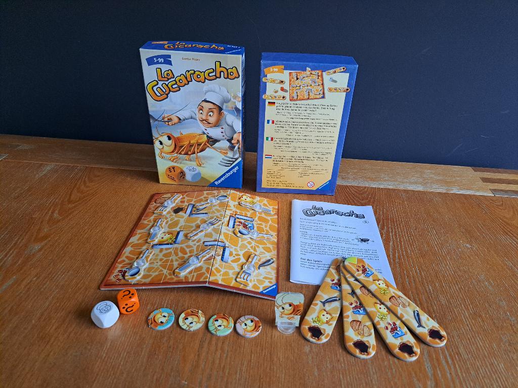Spel La Cucaracha (compact) 5+, Hobby en Vrije tijd, Gezelschapsspellen | Bordspellen, Zo goed als nieuw, Een of twee spelers