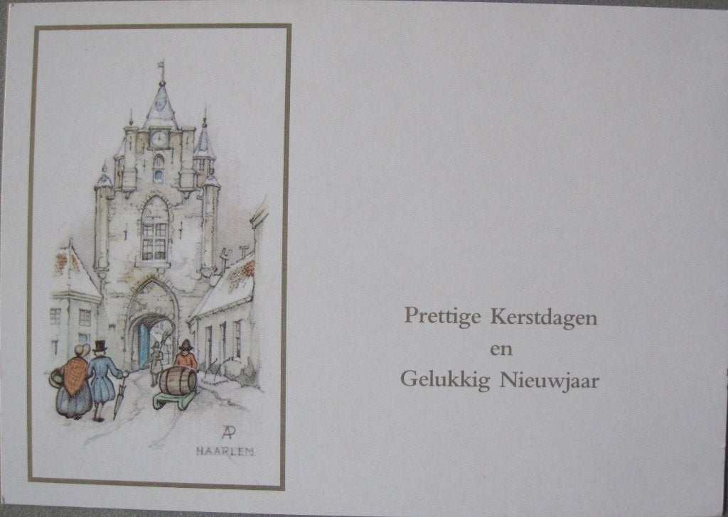 Anton Pieck - prettige Kerstdagen - Haarlem, Verzamelen, Ansichtkaarten | Themakaarten, Verzenden, 1980 tot heden, Gelopen, Overige thema's