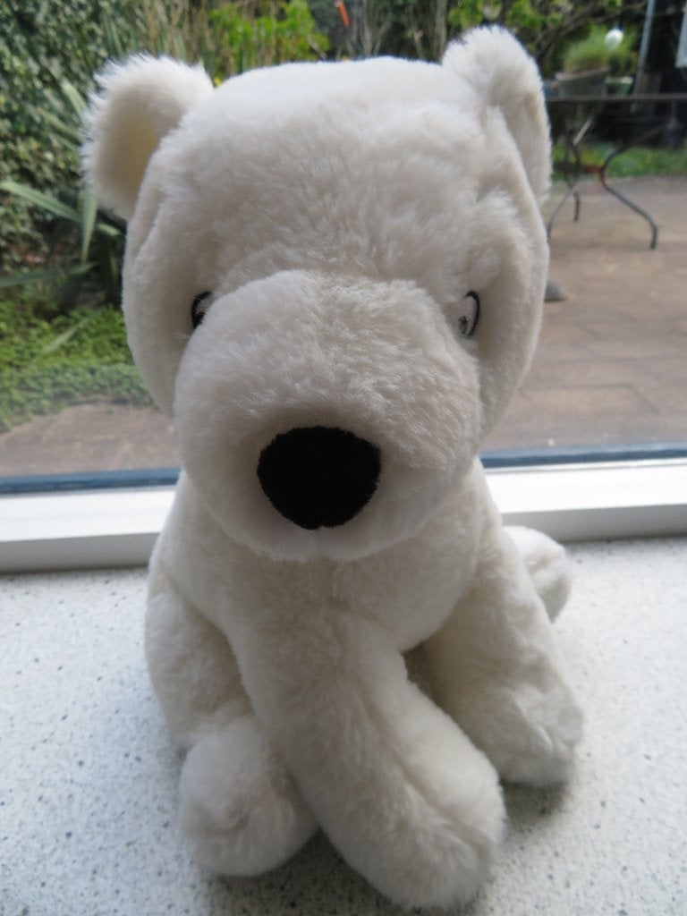 Lars de Kleine IJsbeer zacht wit velours meet ca 36 cm, Kinderen en Baby's, Overige typen, Ophalen of Verzenden, Zo goed als nieuw