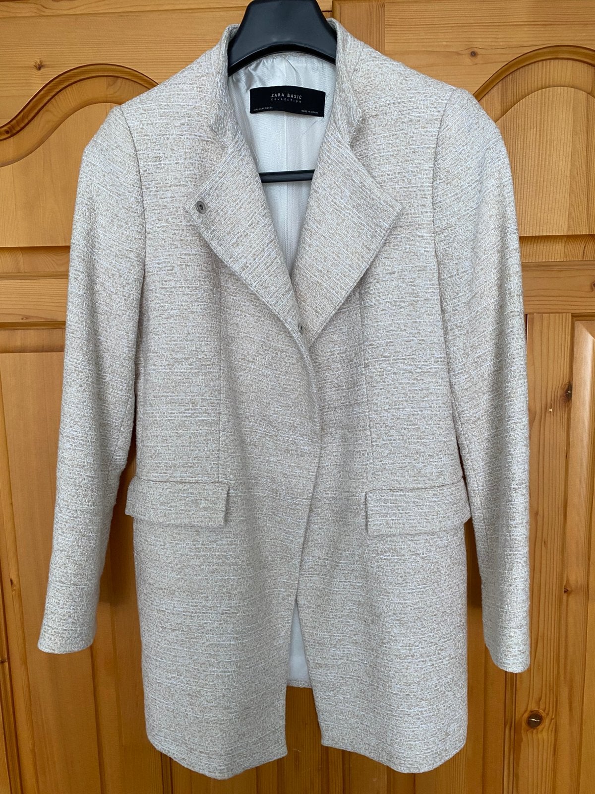 Blazer jas creme beige Zara mt L / M nieuw., Ophalen of Verzenden, Nieuw, Maat 42/44 (L), Beige