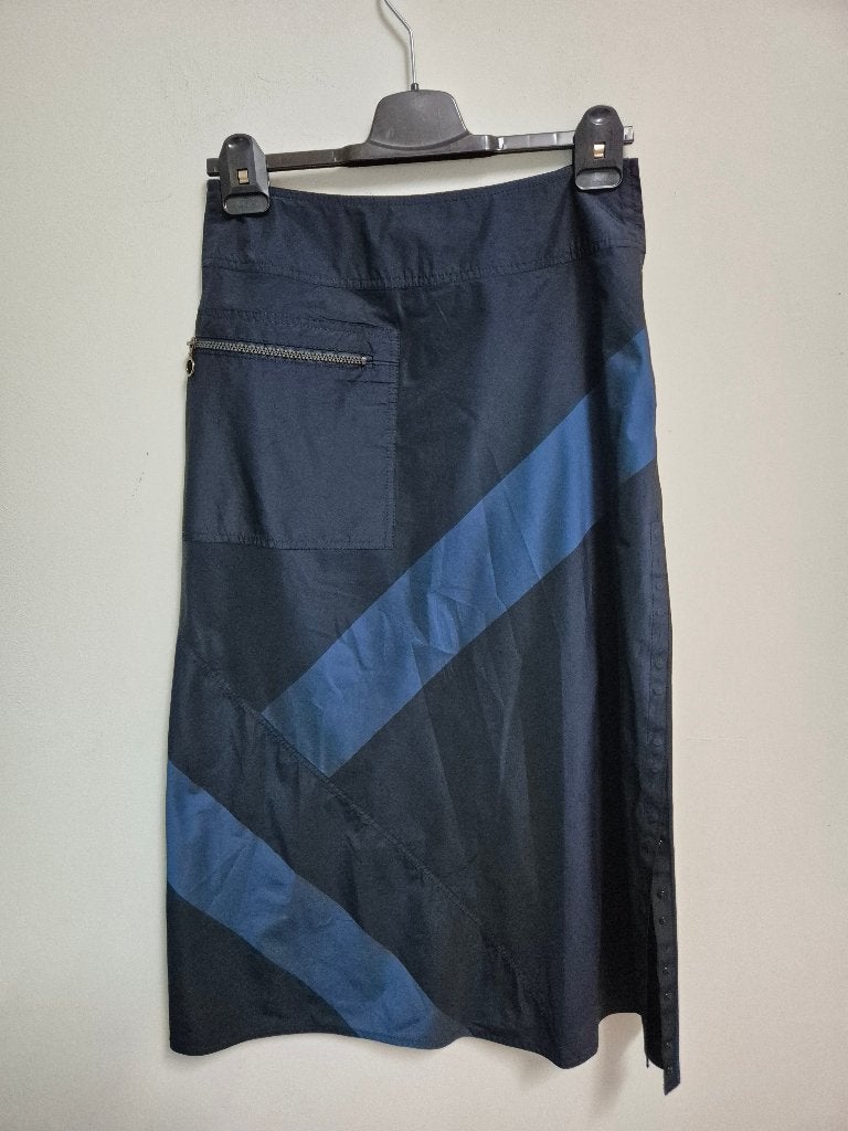 R64 - Kuitlange blauwe Marc Cain rok mt 2 = 36 (1), Kleding | Dames, Rokken, Blauw, Ophalen of Verzenden, Zo goed als nieuw, Maat 36 (S)