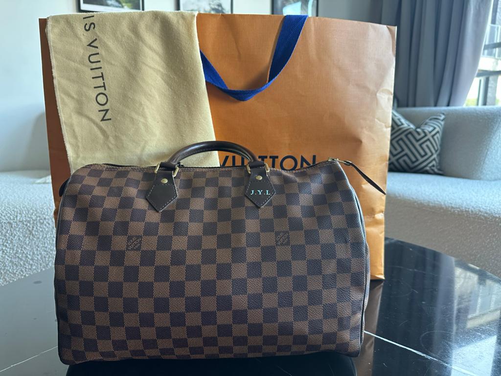 Orginele Louis Vuitton Speedy 40 Damier Ebene Canvas Handtas, Sieraden, Tassen en Uiterlijk, Ophalen of Verzenden, Gebruikt, Bruin