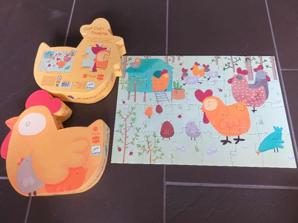 Puzzel 24 stukjes Tok Tok kippetjes DJECO., Kinderen en Baby's, Speelgoed | Kinderpuzzels, Ophalen of Verzenden, 10 tot 50 stukjes
