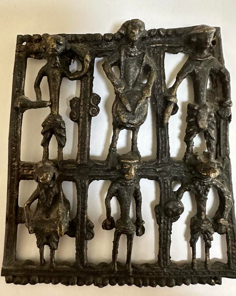 Brons beeld Afrika 6 musicerende figuren. Cire perdu gegoten, Ophalen of Verzenden